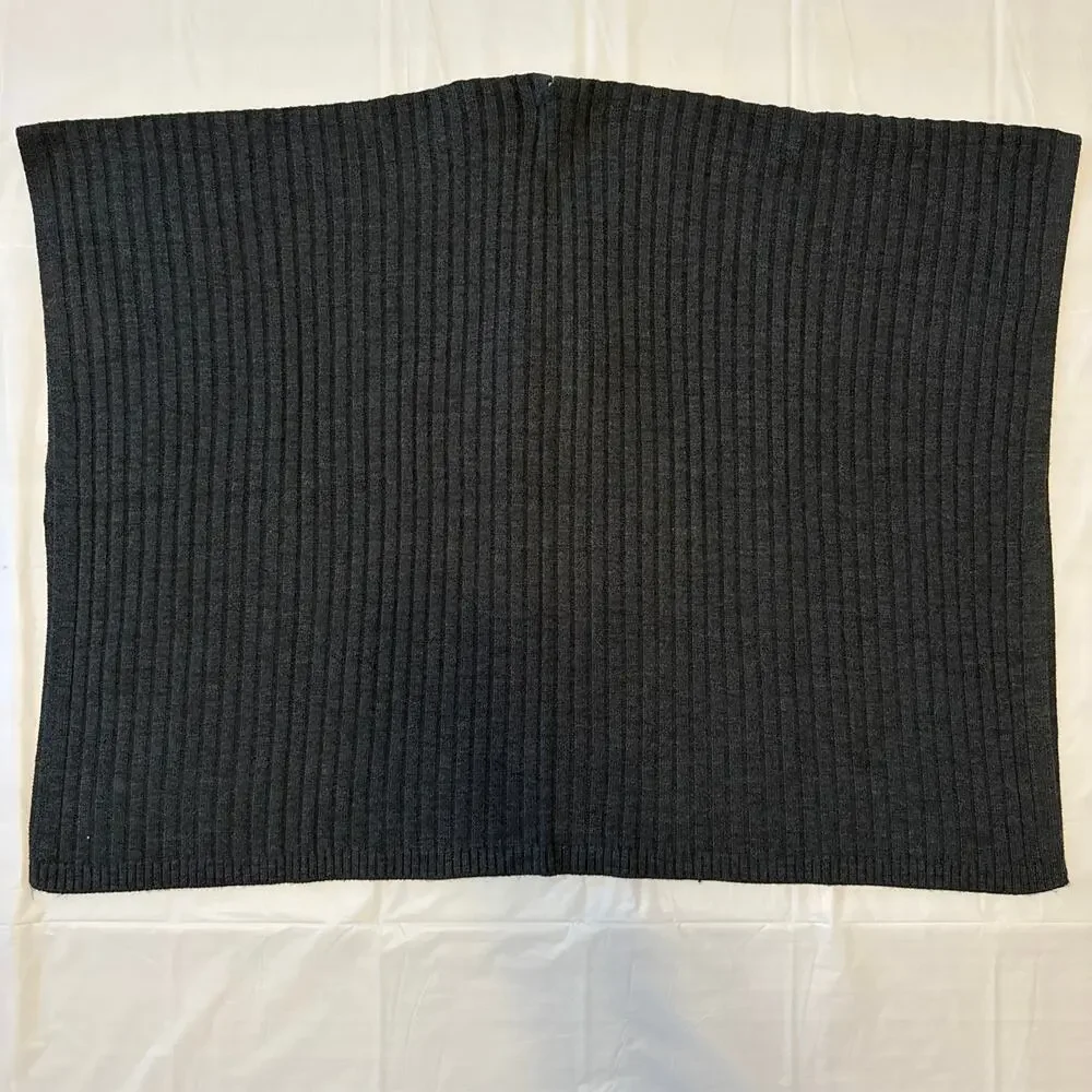 MICHAEL MICHAEL KORS Leather-Trim Poncho in charcoal size med / one size